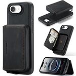 Per iPhone 16e JEEHOOD J02 Custodia per telefono in pelle con cerniera magnetica orizzontale (nero)