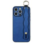 Per iPhone 16 Pro Max Custodia per telefono in TPU con supporto per cinturino ondulato (blu)