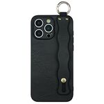 Per iPhone 16 Pro Max Custodia per telefono in TPU con supporto per cinturino ondulato (nero)