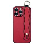 Per iPhone 16 Pro Max Custodia per telefono in TPU con supporto per cinturino ondulato (rosso)