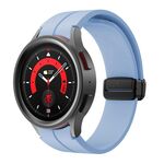 Per Samsung Galaxy Watch7 / 6 / 5 Kalebol Concave Folding Magnetic Buckle Silicone Strap (Viola chiaro)