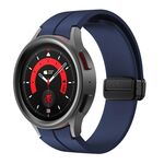 Per Samsung Galaxy Watch7 / 6 / 5 Kalebol Concave Folding Magnetic Buckle Silicone Strap (Blu notte)