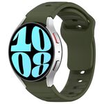 Per Samsung Galaxy Watch7 / 6 / 5 Kalebol Reverse Buckle Wave Pattern Silicone Strap (verde militare)