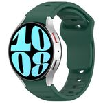 Per Samsung Galaxy Watch7 / 6 / 5 Kalebol Reverse Buckle Wave Pattern Silicone Strap (verde scuro)