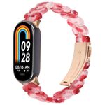 Per Xiaomi Smart Band 9/8 Cinturino in resina ovale (rosso floreale)