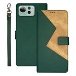 Per Asus Zenfone 12 Ultra idewei Custodia per telefono in pelle bicolore con cuciture (verde)