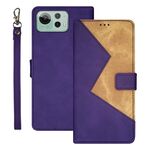 Per Asus Zenfone 12 Ultra idewei Custodia per telefono in pelle bicolore con cuciture (viola)