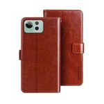 Per Asus Zenfone 12 Ultra idewei Crazy Horse Texture Custodia in pelle per telefono (marrone)