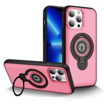 Per iPhone 13 Pro Max Custodia magnetica per telefono con supporto ad anello (rosa brillante)