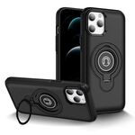 Per iPhone 12 Pro Max Custodia magnetica per telefono con supporto ad anello (nero)