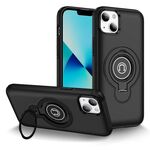 Per iPhone 13 Custodia magnetica con supporto ad anello (nero)