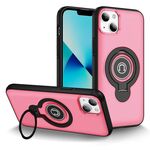 Per iPhone 13 Custodia magnetica con supporto ad anello (rosa brillante)