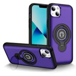 Per iPhone 13 Custodia magnetica con supporto ad anello (viola)