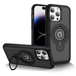 Per iPhone 14 Pro Custodia magnetica per telefono con supporto ad anello (nero)
