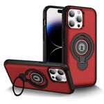 Per iPhone 14 Pro Custodia magnetica per telefono con supporto ad anello (rosso)