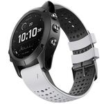 Per Garmin QuickFit 26mm Kalebol Cinturino in silicone traspirante bicolore (bianco nero)