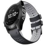 Per Garmin QuickFit 26mm Kalebol Cinturino in silicone traspirante bicolore (nero grigio)