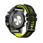 Per Garmin QuickFit 22mm Kalebol Cinturino in silicone a due strati (nero giallo)