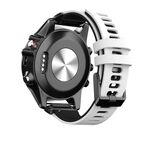 Per Garmin QuickFit 26mm Kalebol Cinturino in silicone a due strati (bianco nero)