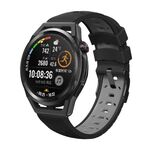 Cinturino per orologio in silicone universale Kalebol da 20 mm con tre file di fori (nero grigio)