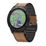 Per Garmin QuickFit 26mm Kalebol Quick Release cinturino in pelle di silicone (marrone)