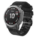 Per Garmin QuickFit 26mm Kalebol Cinturino in silicone con texture coccodrillo in pelle (nero)