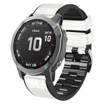 Per Garmin QuickFit 26mm Kalebol Cinturino in silicone con texture coccodrillo in pelle (bianco)