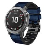 Per Garmin QuickFit 26mm Kalebol Cinturino in silicone con texture coccodrillo (blu scuro)