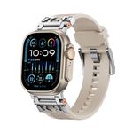 Per Apple Watch 46mm / 49mm / 45mm / 44mm Kalebol Armor TPU Watch Band (Silver Starlight)
