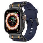 Per Apple Watch 46mm / 49mm / 45mm / 44mm Cinturino in silicone Armor Gear (nero blu)