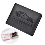 Porta carte di credito con patente di guida multi-card, in pelle, per donna, con custodia protettiva, specifiche: 2 slot per carte (nero)