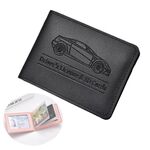 Porta carte di credito con patente di guida multi-card, in pelle, per donna, con custodia protettiva, specifiche: 4 slot per carte (nero)