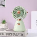 Ventilatore da tavolo portatile da 100 velocità per camera da letto degli studenti, mini ventilatore da tavolo ricaricabile tramite USB (verde)