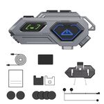 C8Pro IPX7 Impermeabile Interfono per due persone Casco Auricolare Bluetooth con torcia elettrica, specifiche: microfono morbido