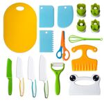 17 in 1 Set di coltelli da cucina in plastica per bambini, utensili da cucina fai da te per bambini