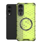 Per Samsung Galaxy S25 Edge 5G Custodia antiurto con anello magnetico a nido d'ape (verde)