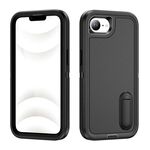 Per iPhone 16e Custodia per telefono in silicone + PC robusto con supporto (nero)
