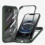 Per iPhone 16e Custodia protettiva in plastica e vetro bifacciale (verde scuro)