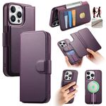 Per iPhone 12 Pro Max CaseNeo Finger Grip Strap MagSafe Custodia in pelle per telefono (viola)