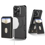 Per iPhone 16 Pro Max 2 in 1 Custodia magnetica con retro in pelle MagSafe (nero)