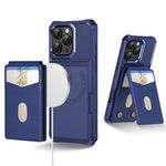Per iPhone 16 Pro Max 2-in-1 Custodia magnetica con retro in pelle MagSafe (blu)