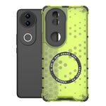 Per vivo V50 5G Custodia antiurto per telefono con anello magnetico a nido d'ape globale (verde)