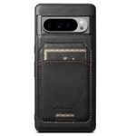 Per Google Pixel 9 Pro XL Suteni H15 Oil Eax Custodia per telefono con portafoglio staccabile in pelle (nero)