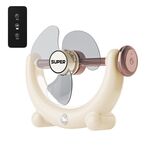 Ventilatore multifunzionale con luce, suono, grande potenza eolica, con luce, montaggio a parete, lunga durata, piccolo ventilatore da soffitto, colore: beige con telecomando
