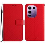Custodia in pelle con trama a griglia rombica per Infinix Note 50 Pro 4G / Note 50 4G (rossa)