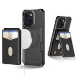 Per iPhone 13 2-in-1 Custodia magnetica MagSafe in pelle con retro per telefono (nero)