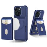 Per iPhone 13 2-in-1 Custodia magnetica MagSafe in pelle con retro per telefono (blu)