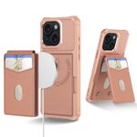 Per iPhone 13 2-in-1 Custodia magnetica MagSafe in pelle con retro per telefono (rosa)