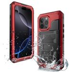 Per iPhone 16 Pro Max Custodia per telefono in silicone ibrido in metallo a quattro strati (rosso)