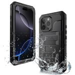 Per iPhone 16 Pro Max Custodia per telefono in silicone ibrido in metallo a quattro strati (nero)